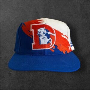 Logo Athletic Diamond Denver Broncos Snapback Cap White Blue Orange Pro Line 90s